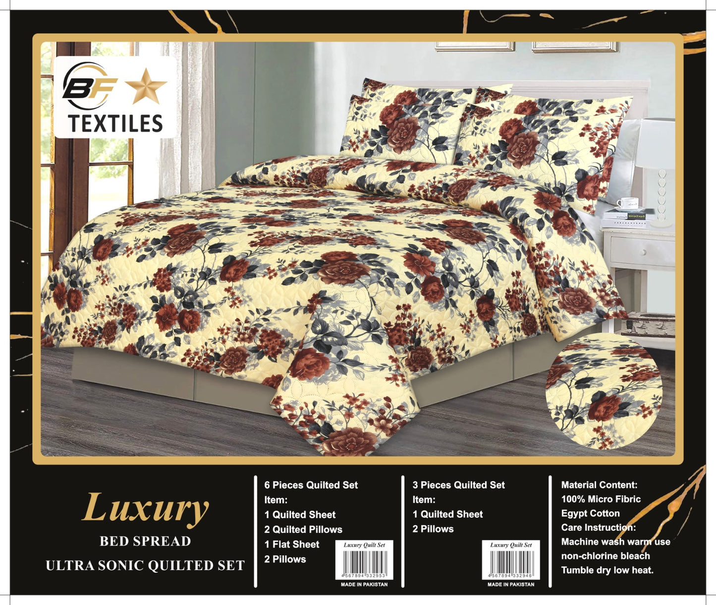 3PCS LUXURY DOUBLE BEDSHEET