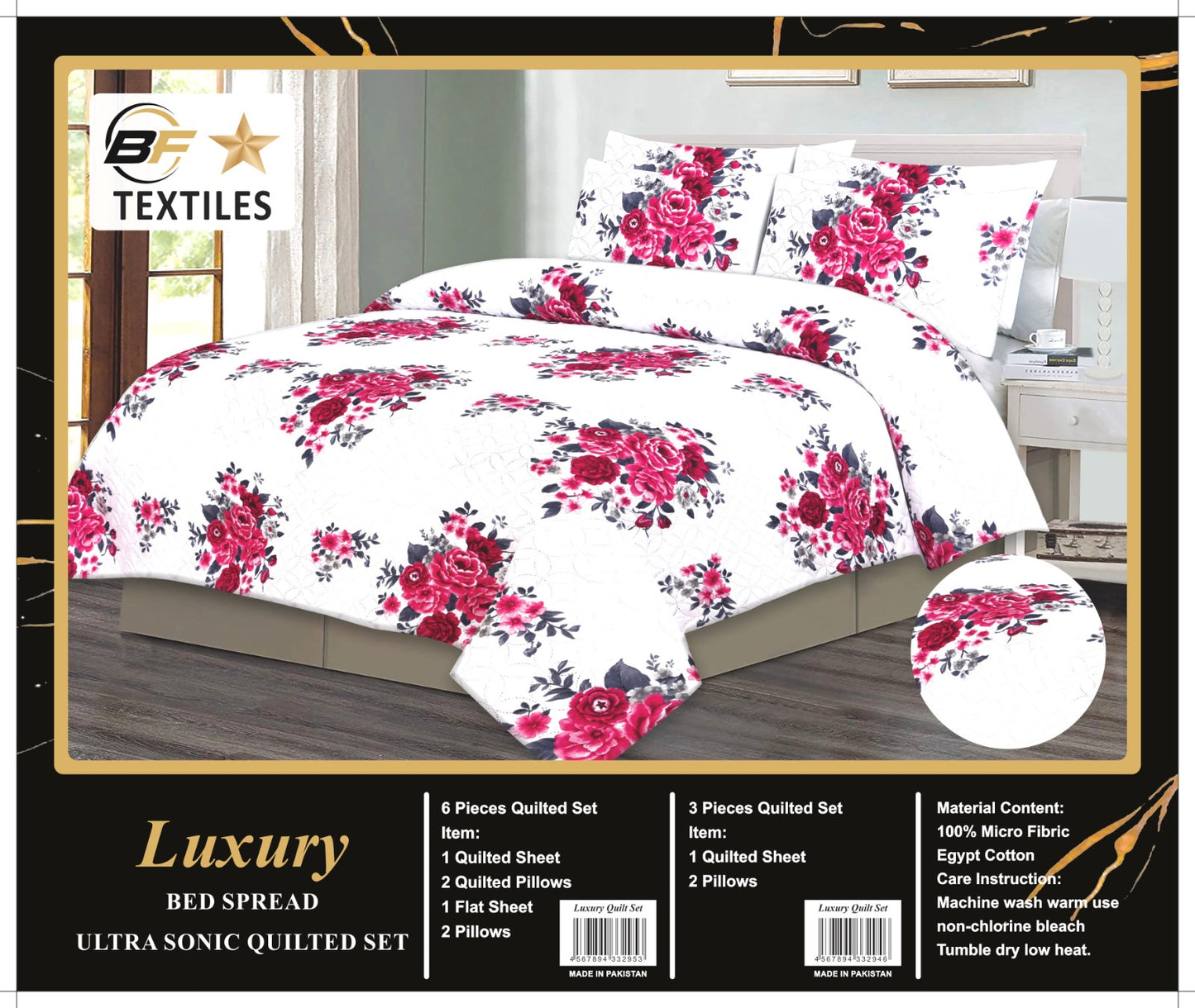 3PCS LUXURY DOUBLE BEDSHEET