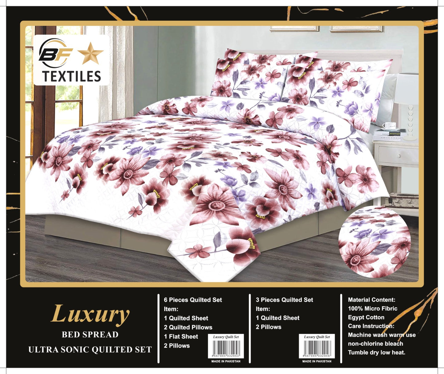 3PCS LUXURY DOUBLE BEDSHEET