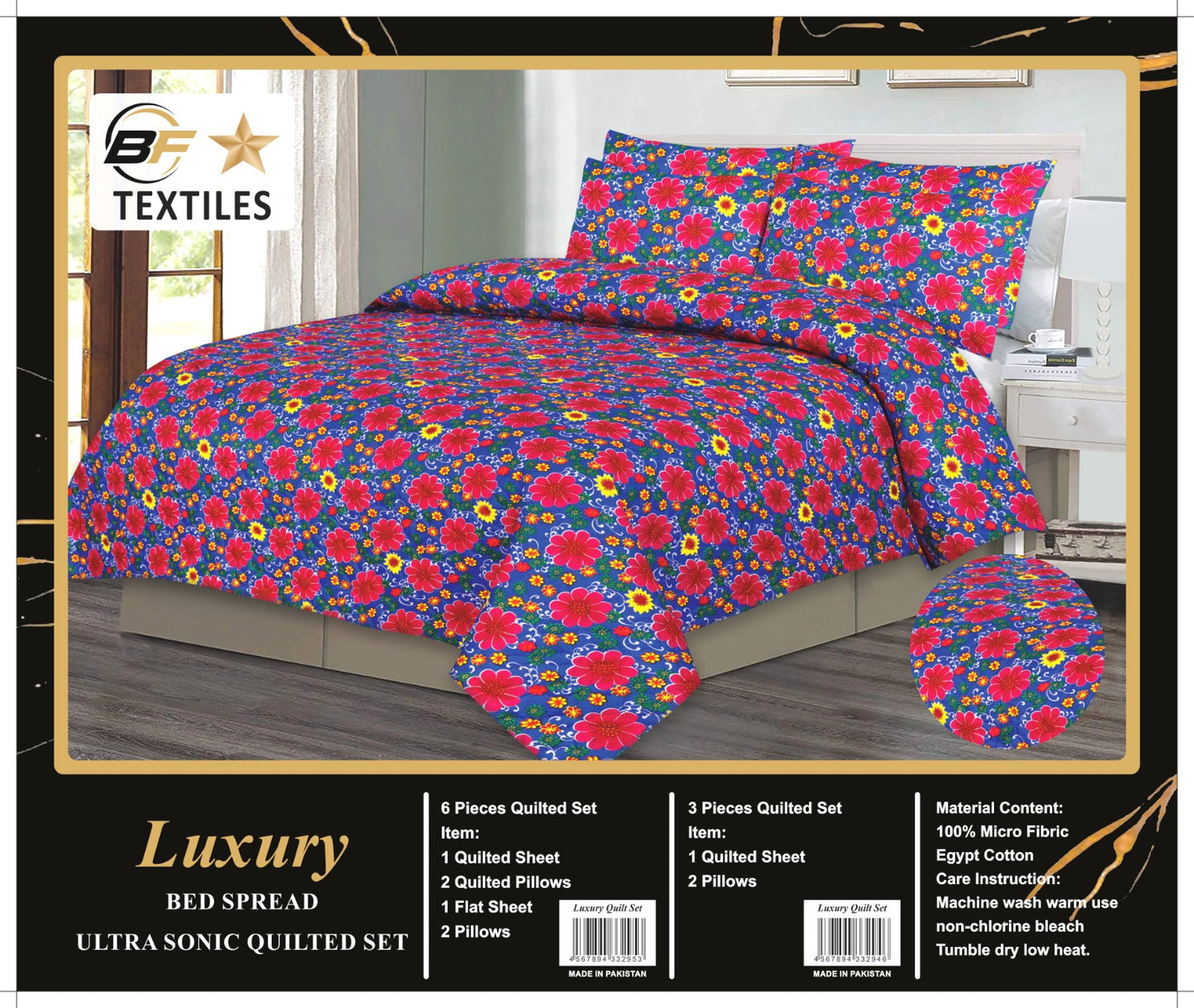 3PCS LUXURY DOUBLE BEDSHEET