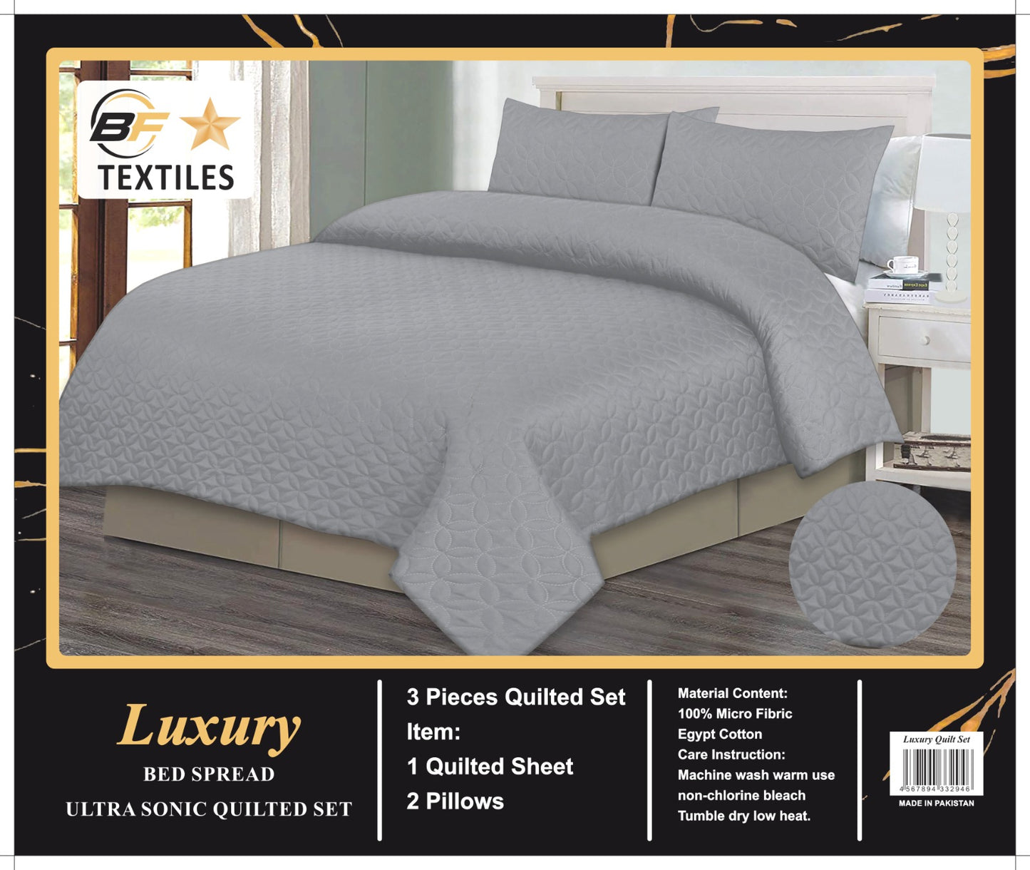 3PCS LUXURY  DOUBLE BEDSPREAD