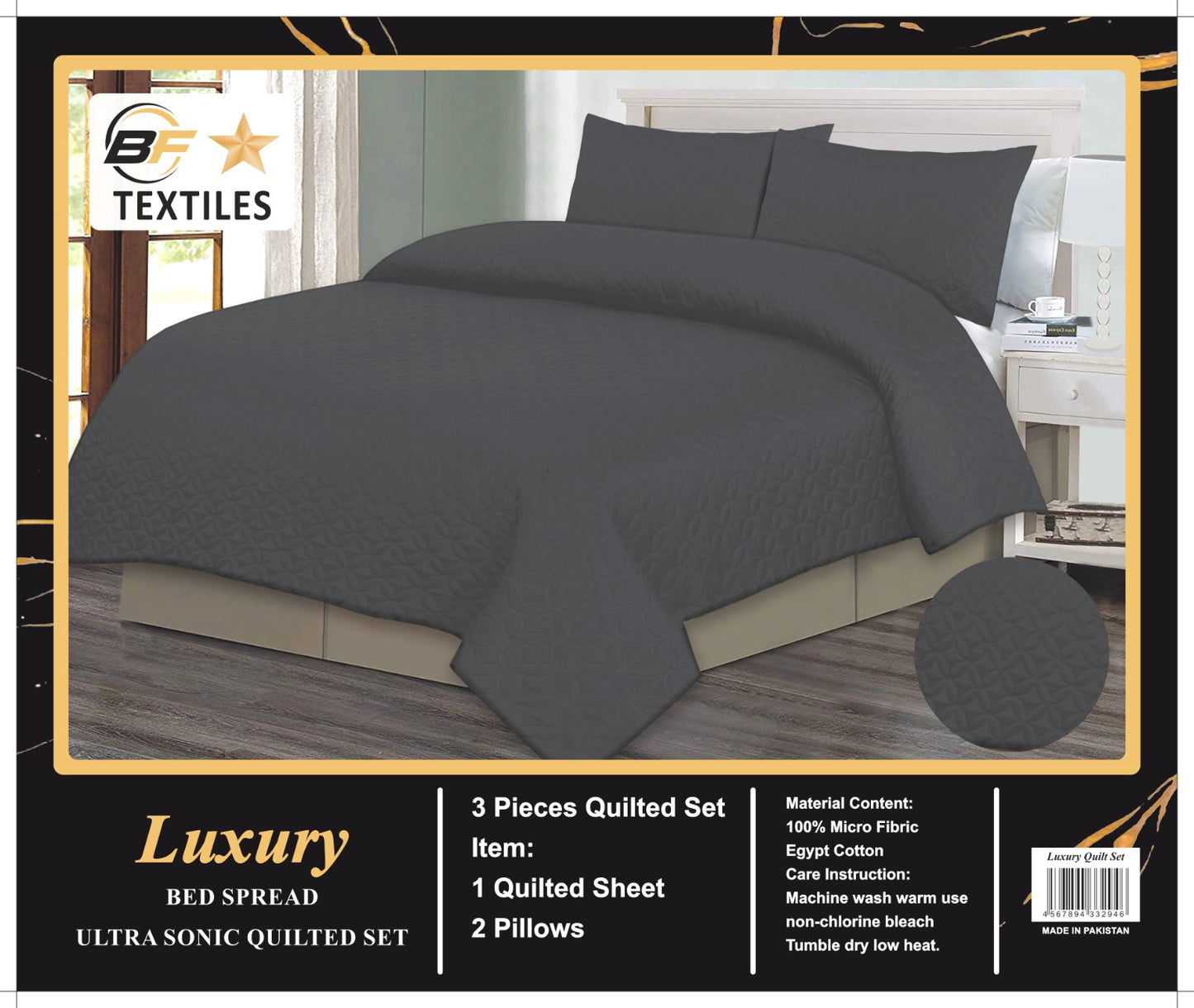 3PCS LUXURY  DOUBLE BEDSPREAD